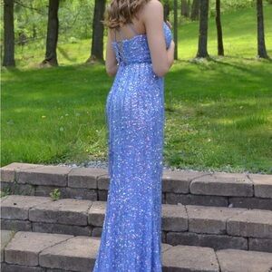 Sherri Hill Periwinkle Sequin Prom Dress